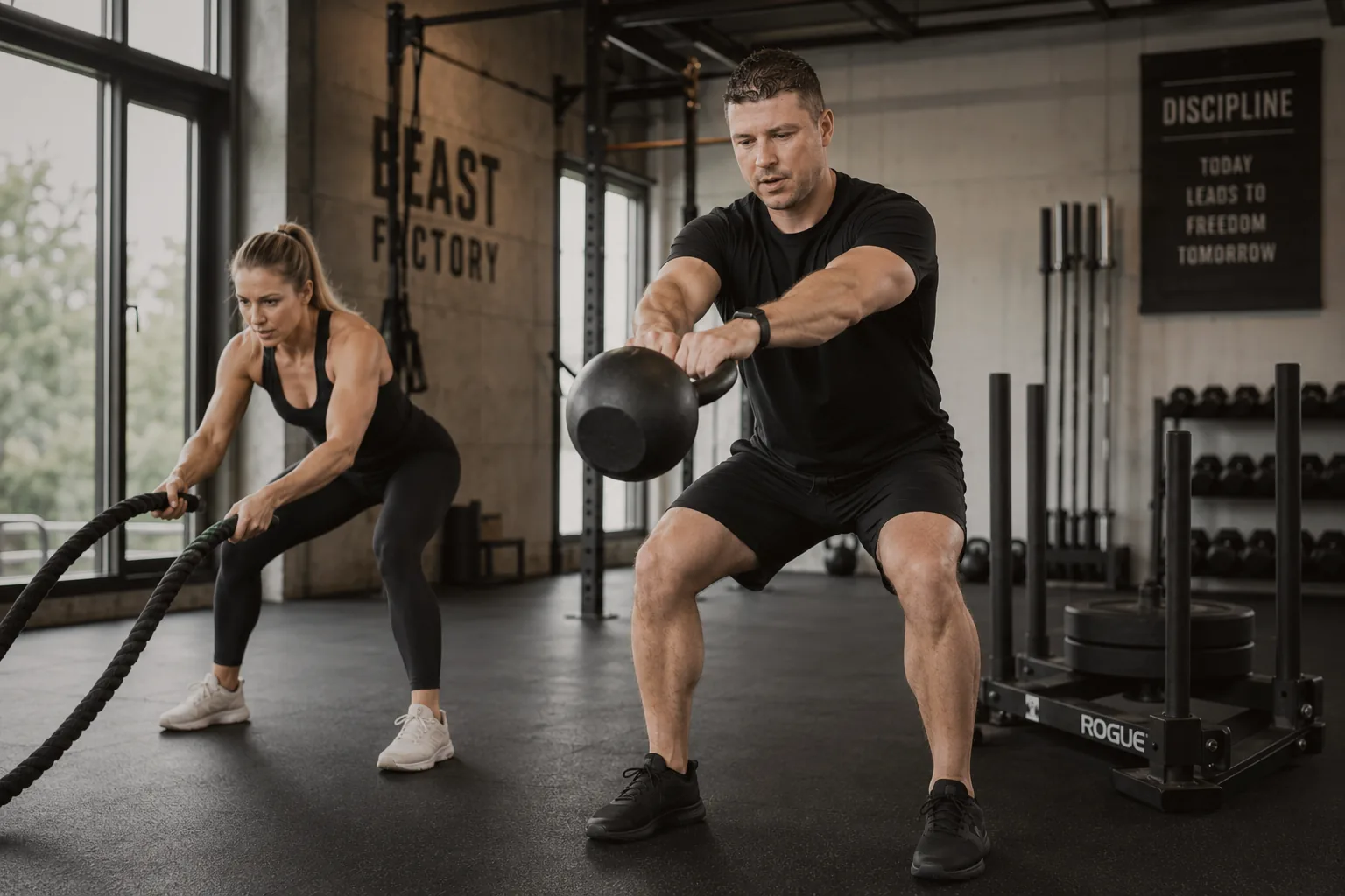 CrossFit-inspireret funktionel træning med kettlebell og conditioning hos BeastFactory
