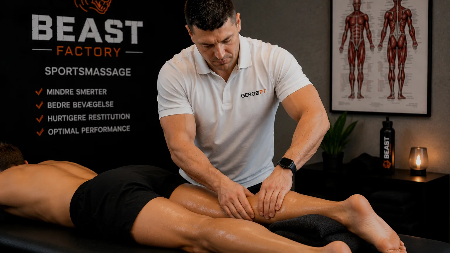 Gergø giver sportsmassage hos BeastFactory